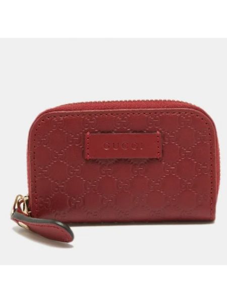 Billetera pequeña de cuero retro Gucci Vintage rojo
