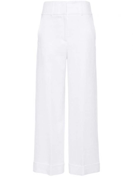 Lniane proste spodnie Peserico białe