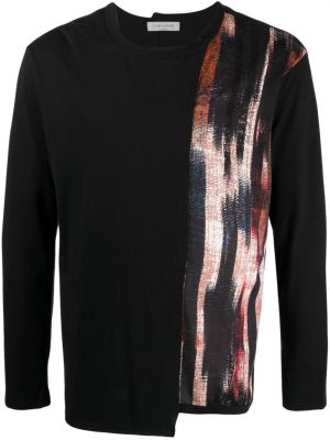 Asimetriškas marškinėliai Yohji Yamamoto juoda