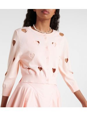 Ζακέτα με μοτίβο καρδιά Simone Rocha ροζ