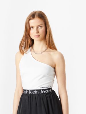 Priliehavá blúzka Calvin Klein Jeans biela