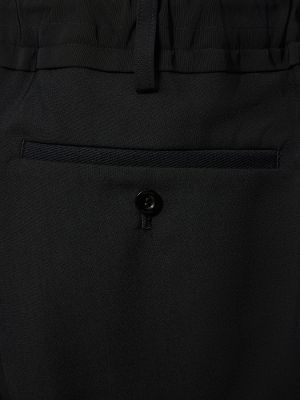 Vlněné kalhoty Sacai černé