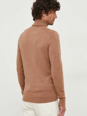 Vlněný svetr Calvin Klein hnědý