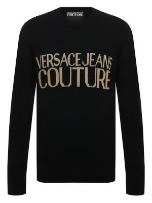 Черный кашемировый свитер Versace Jeans Couture