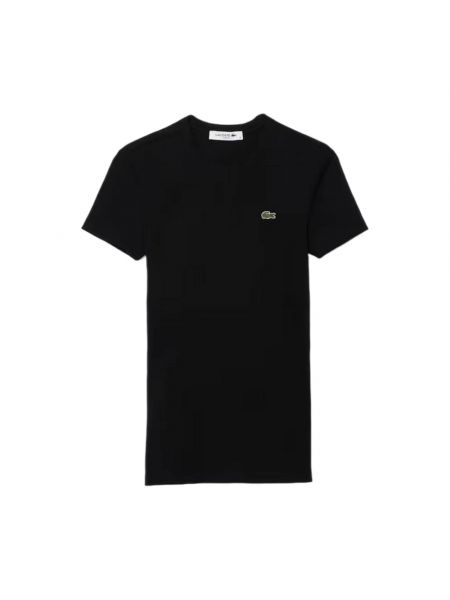 Koszulka z krótkim rękawem bawełniana Lacoste czarna