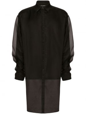 Прозрачна риза Dolce & Gabbana черно
