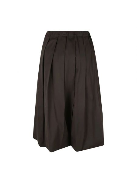 Falda midi de cintura alta de algodón plisada Fabiana Filippi negro