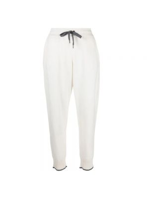 Spodnie sportowe z kaszmiru Brunello Cucinelli białe
