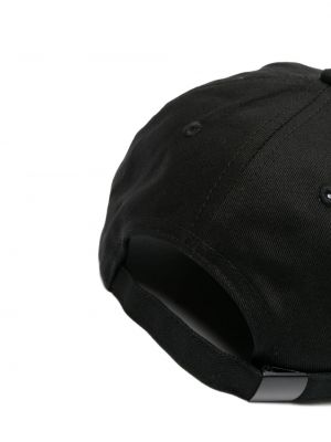 Raštuotas medvilninis kepurė su snapeliu Versace Jeans Couture juoda