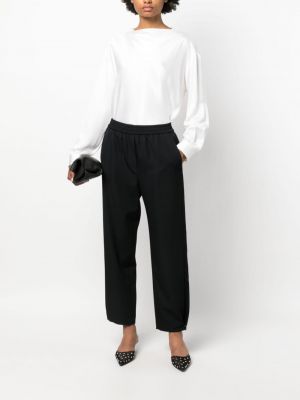 Vlněné kalhoty Giorgio Armani černé