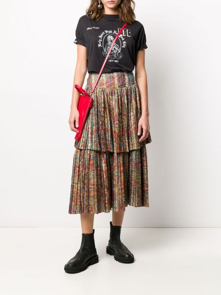 Falda con estampado con estampado abstracto A.n.g.e.l.o. Vintage Cult rosa