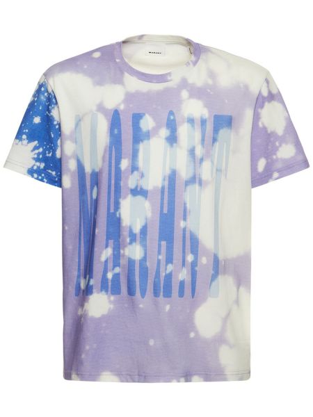 Тениска с принт от джърси с tie-dye ефект Isabel Marant виолетово