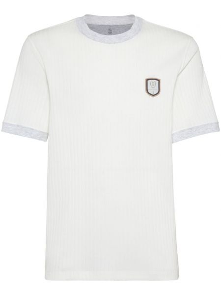 T-shirt avec applique Brunello Cucinelli blanc