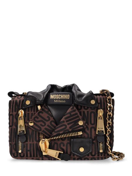 Jacquard farvet taske Moschino brun