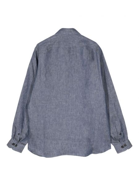 Chemise en lin avec poches Isaia bleu