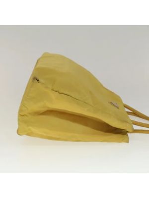 Bolso shopper de nailon Prada Vintage amarillo
