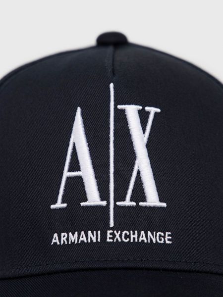 Czapka z daszkiem z nadrukiem Armani Exchange niebieska