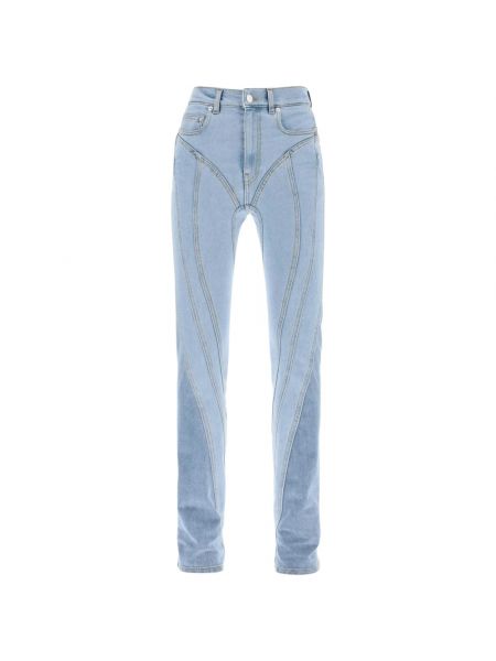 Jeansy skinny z wysoką talią klasyczne Mugler niebieskie