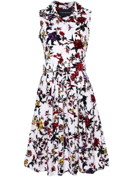Ravna haljina s cvjetnim printom s printom Samantha Sung bijela