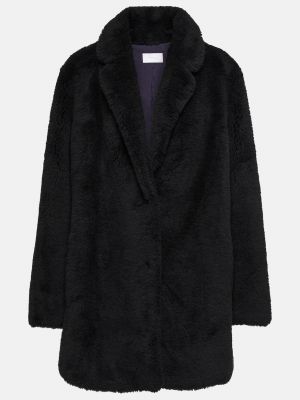 Шерстяное пальто Yves Salomon черное