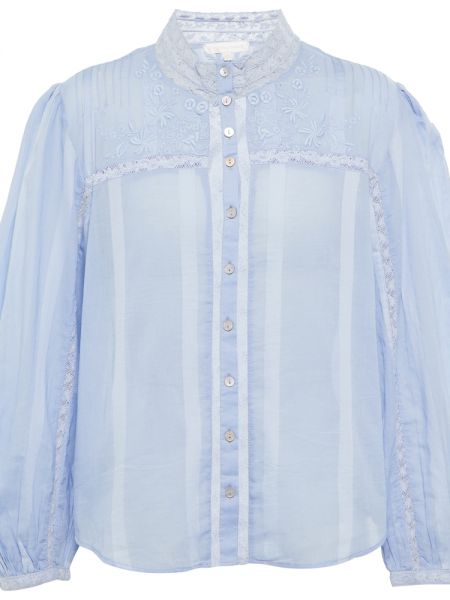 Nėriniuota medvilninė marškiniai Loveshackfancy mėlyna