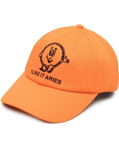 Brodert cap Aries oransje