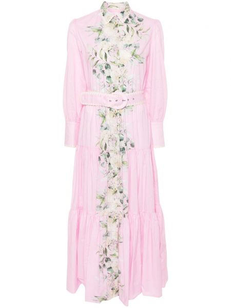 Pamučna haljina s kragnom Mc2 Saint Barth ružičasta