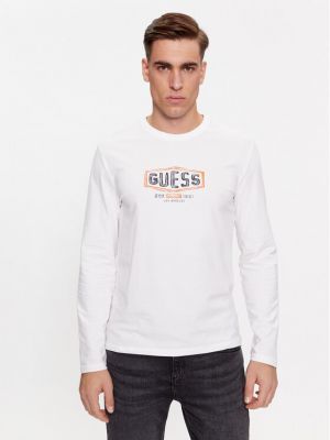 Μακρυμάνικη μπλούζα Guess λευκό