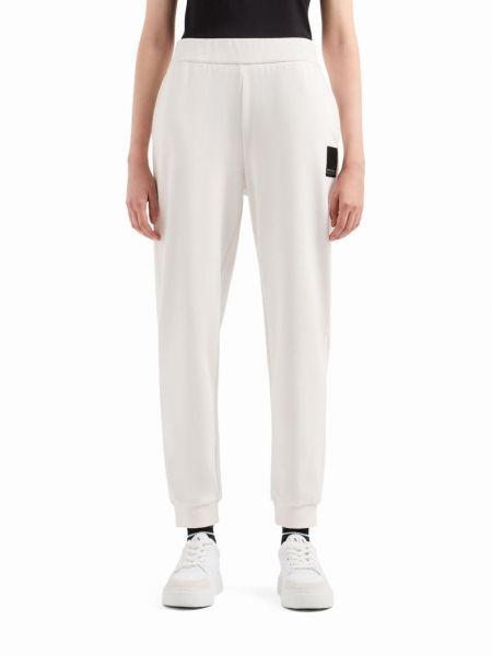 Spodnie sportowe bawełniane Armani Exchange białe