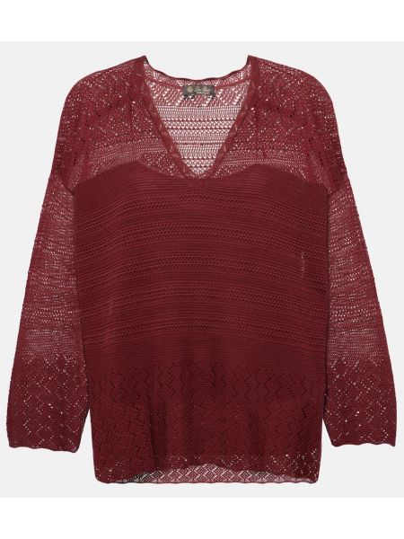 Pull en coton Loro Piana rouge