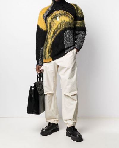 Jersey de tela jersey con estampado abstracto Alexander Mcqueen negro