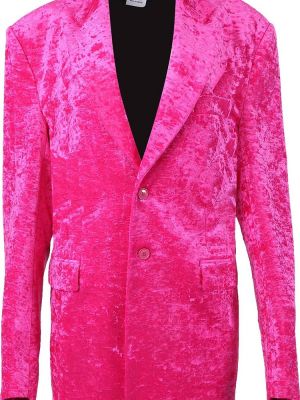 Бархатная куртка Vetements розовая