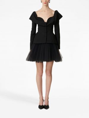 Mini spódniczka tiulowa plisowana Carolina Herrera czarna