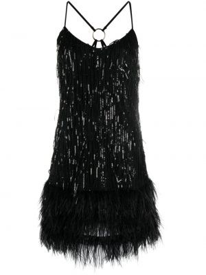 Flitrované koktejlkové šaty s perím Liu Jo čierna