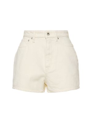 Pamučne kratke traper hlače Kenzo Paris bijela