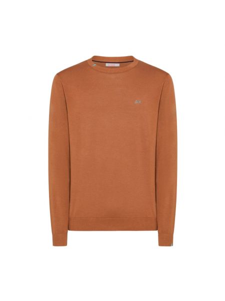 Sweter w paski Sun68 pomarańczowy
