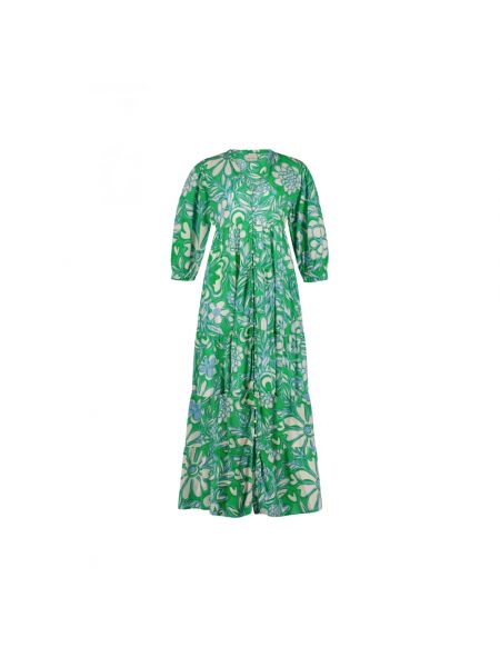 Sukienka długa z rękawami balonowymi Fabienne Chapot zielona
