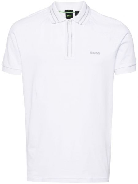 Stribet poloshirt Boss hvid