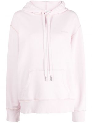 Pamučna hoodie s kapuljačom Ami Paris ružičasta