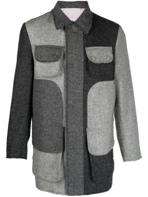 Gyapjú kabát Thom Browne szürke