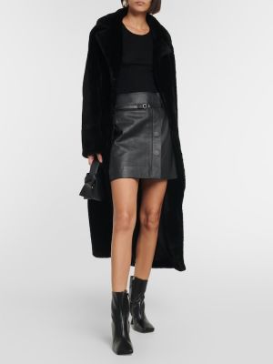 Δερμάτινη φούστα Yves Salomon μαύρο