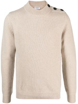Плетен пуловер с копчета Dondup бежово