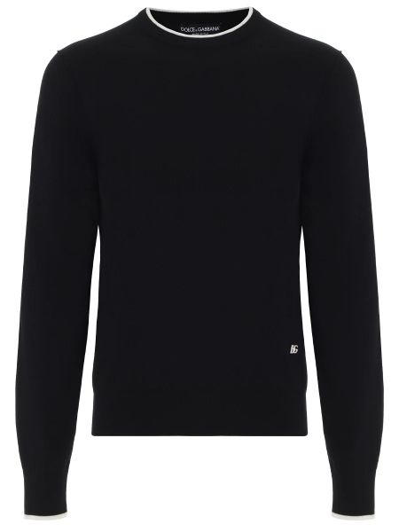 Хлопковый свитер Dolce & Gabbana черный