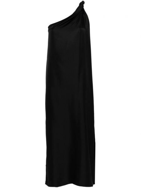 Hedvábné dlouhé šaty Loulou Studio černé