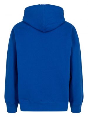 Kokvilnas kapučdžemperis ar apdruku Supreme zils