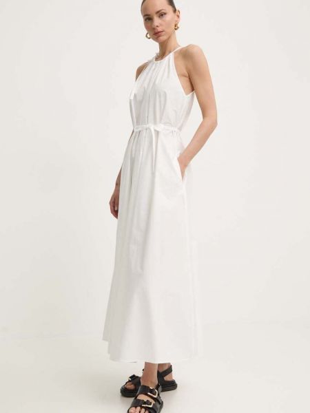Sukienka długa bawełniana Weekend Max Mara biała