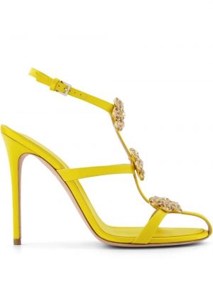 Kvetinové sandále Giambattista Valli žltá