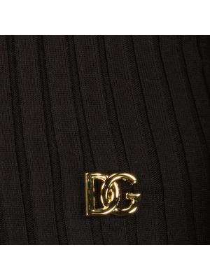 Jersey cuello alto ajustado de lana de tela jersey Dolce & Gabbana negro