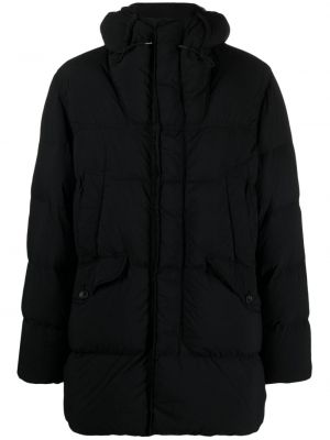 Pérový kabát s kapucňou Ten C čierna