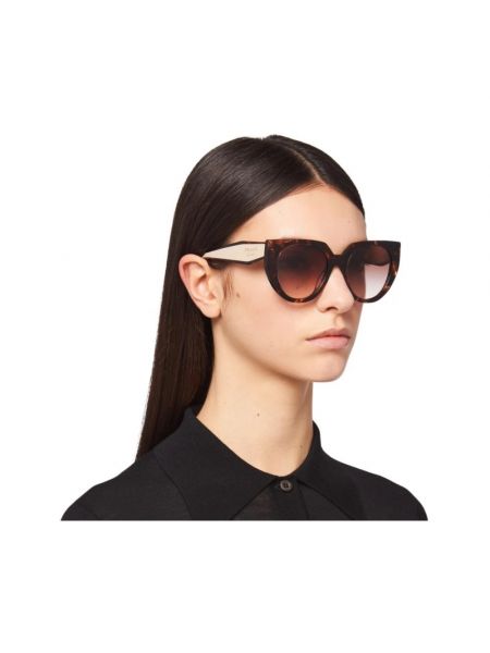 Okulary przeciwsłoneczne oversize Prada brązowe